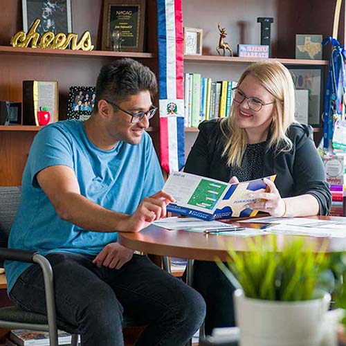 Student with counselor 
