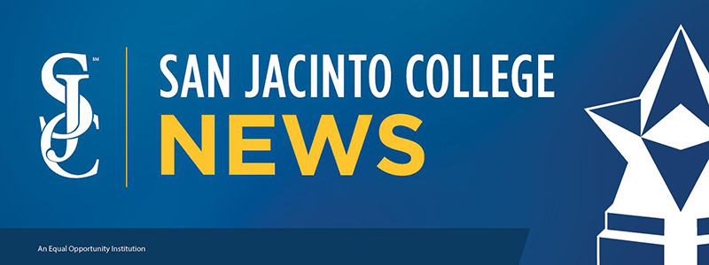 San Jac news banner with logo and 9-point star